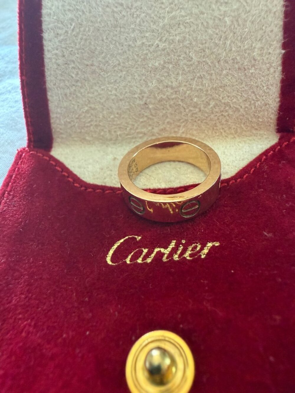 Rare Limited Edition Cartier Rose Gold Pink Sapphire Ring w/ Box & COA - Size 51 - Picture 4 of 7